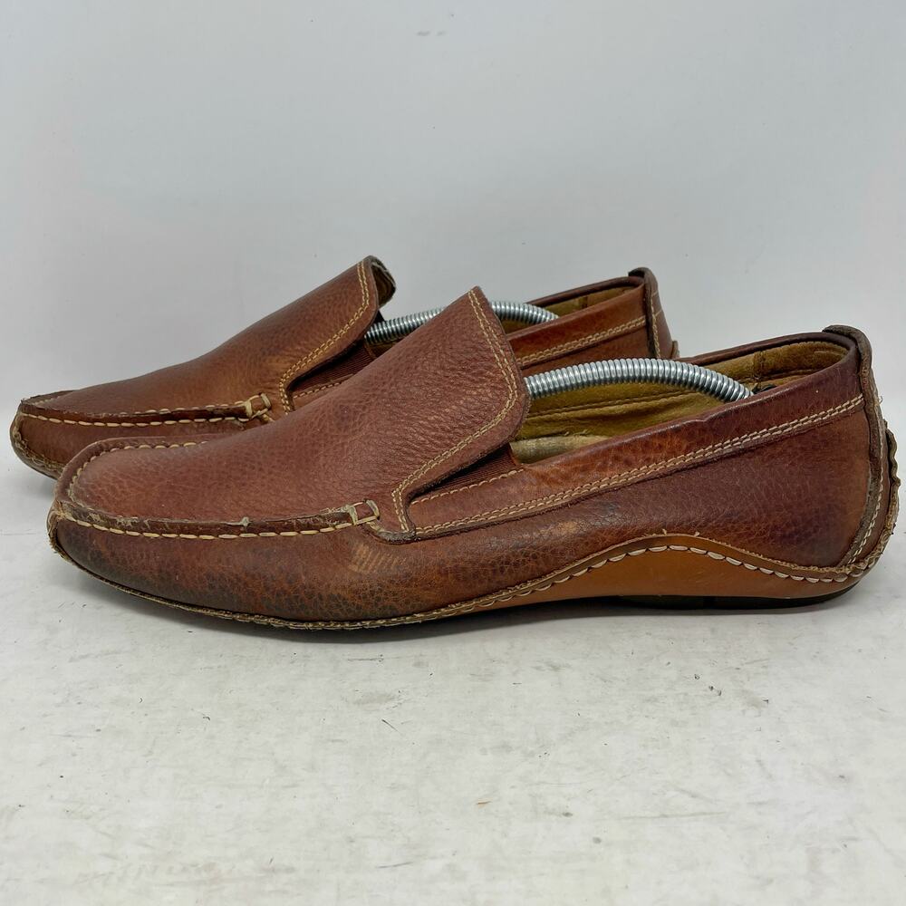 Steve Madden Rocckit Brown Leather Moc Toe Driving Shoes Mens 8.5